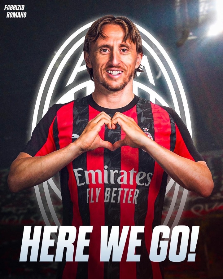 我们去!罗曼诺:39岁的莫德里克(Modric)自由加入AC米兰(AC Milan) 我们去!罗曼诺:39岁的莫德里克(Modric)自由加入AC米兰(AC Milan)